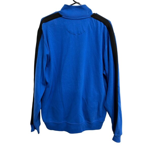 Chaps NWT Mens Blue Track Jacket With Black Stripes Full Zip Size L - Picture 2 of 11